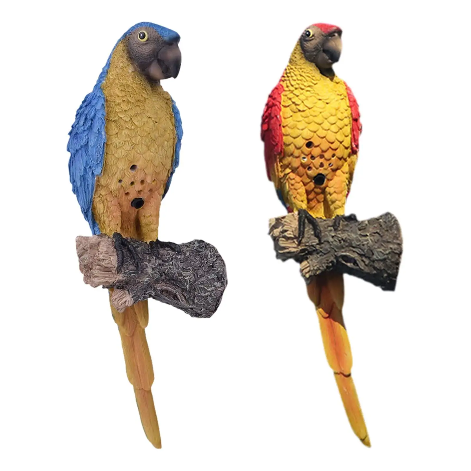 

Voice Recording Parrot Tree Hanging Ornament 10.5x9.5x33cm Multipurpose Hand Painted Bird Figurine Garden Decoration Resin Craft