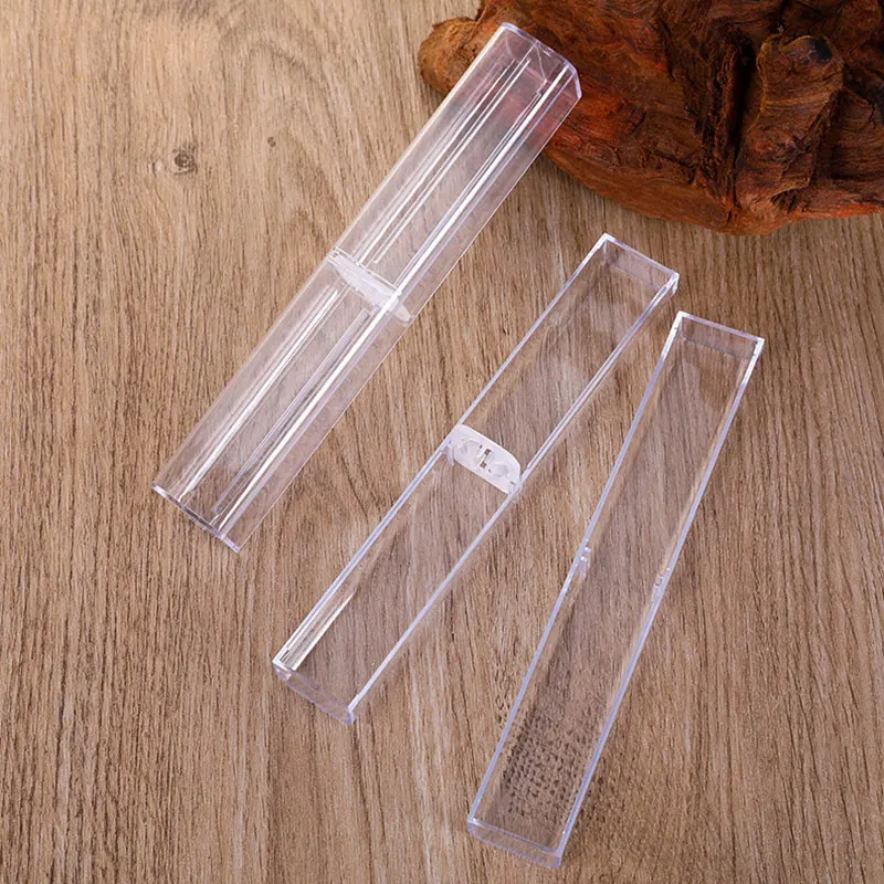 

10Pcs Pen Boxes Plastic Transparent Case Pen Holder Gift Crystal Pen Packaging Boxes Stationery School Office Gifts