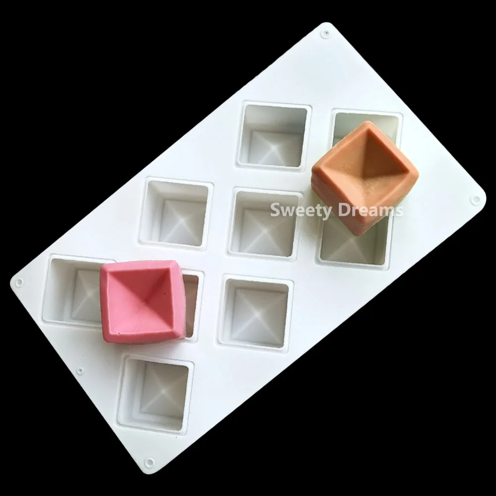 9 ثقوب سيليكون موس قالب الكعكة مكعب شكل مربع غير عصا الشوكولاته هلام الكعك قالب الآيس كريم أدوات تزيين الخبز #2