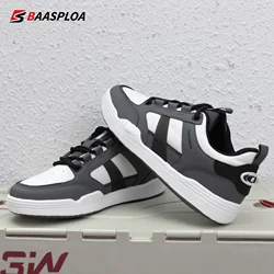 Baasploa homens sapatos de caminhada leve couro casual tênis moda respirável sapatos esportivos antiderrapante ao ar livre nova chegada