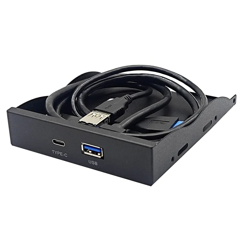 USB 3.0 اللوحة الأمامية USB3.2 Gen1 5Gb VL162 رقاقة لخليج محرك مرن 3.5 بوصة للكمبيوتر 1 منفذ USB3.0 + 1 منفذ USB3.1 Type-C HUB محول