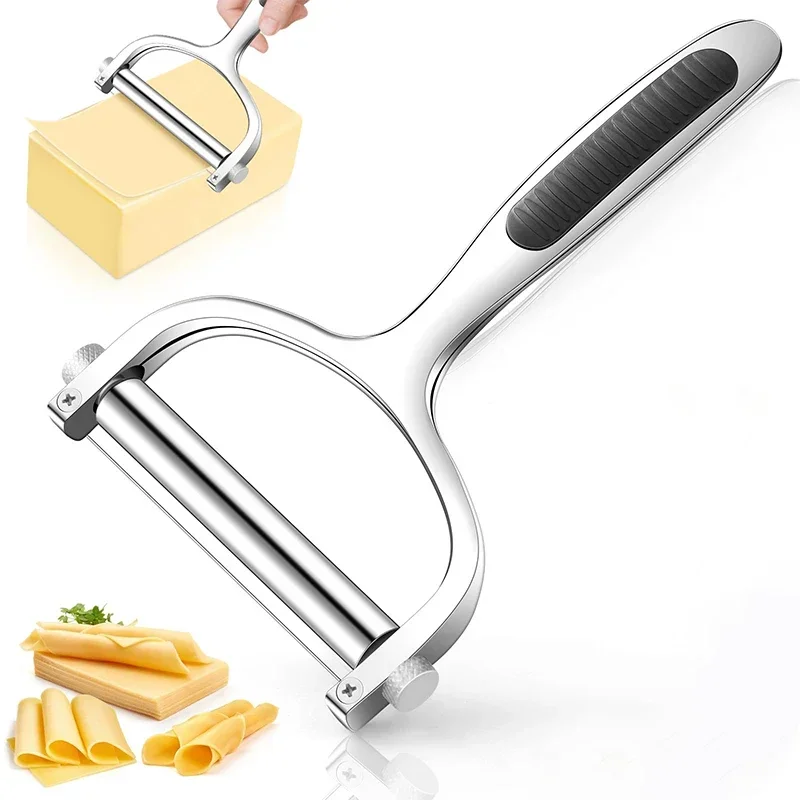 

Cheese Slicer & Cheese Cutter - Adjustable Stainless Steel Wire Cheese Cutter,Cheese Shaver For Mozzarella, Cheddar, Gruyere