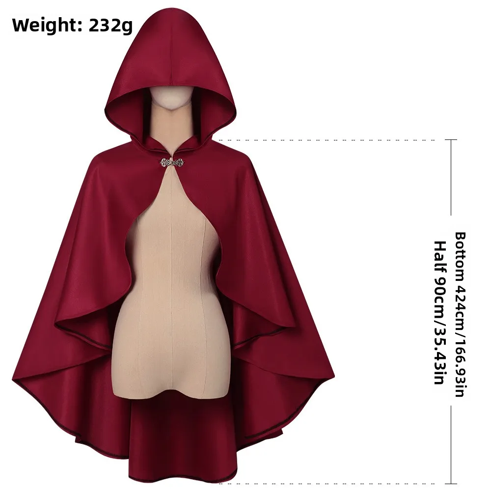 Novo renascentista capa com capuz adulto medieval xale cosplay traje rpg prop tema roupas