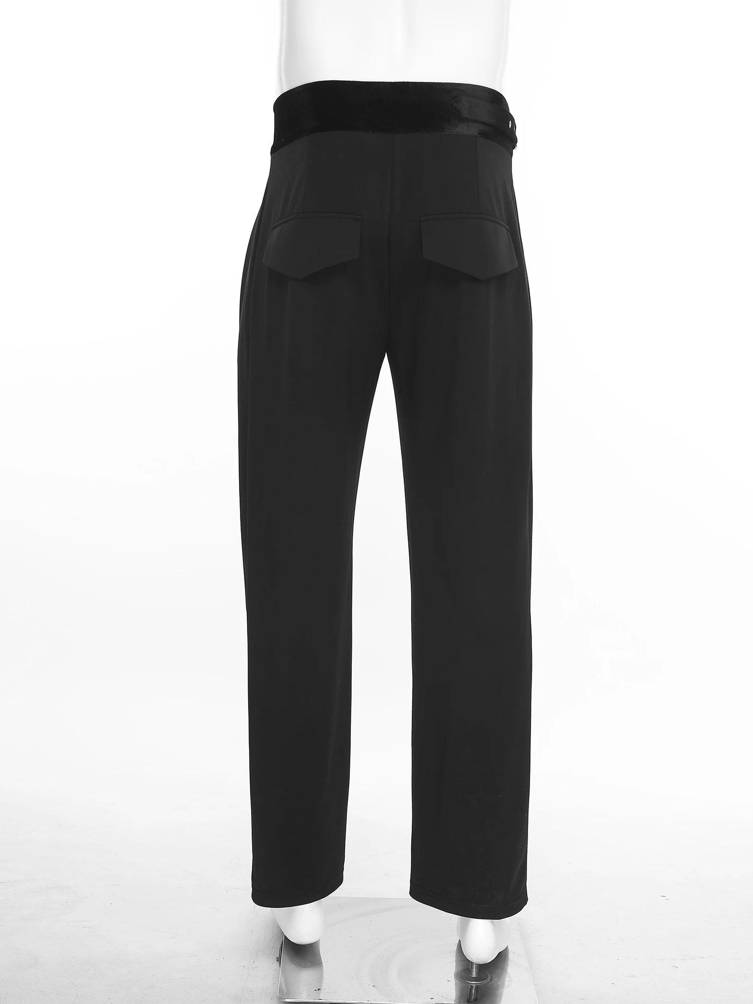 الرجال اللاتينية ملابس رقص الرقص السراويل مطوي بنطلون مع جيوب لمسابقات أداء قاعة الجاز رومبا تانجو السالسا