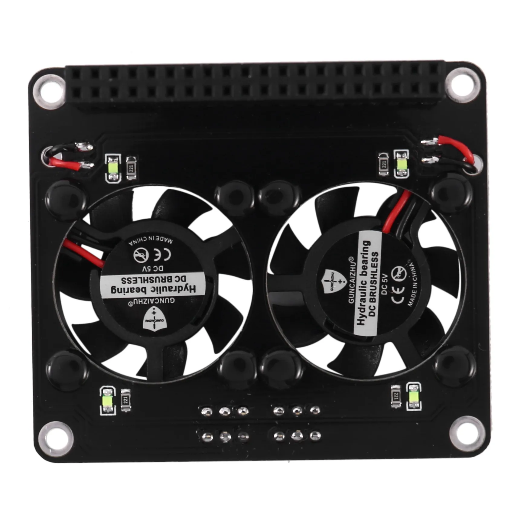 Voor Raspberry Pi 4 Model B Gpio Extenstion Board Koelventilator Met Led Light Dual Fan Module Voor Raspberry Pi 4b/3b +/3b
