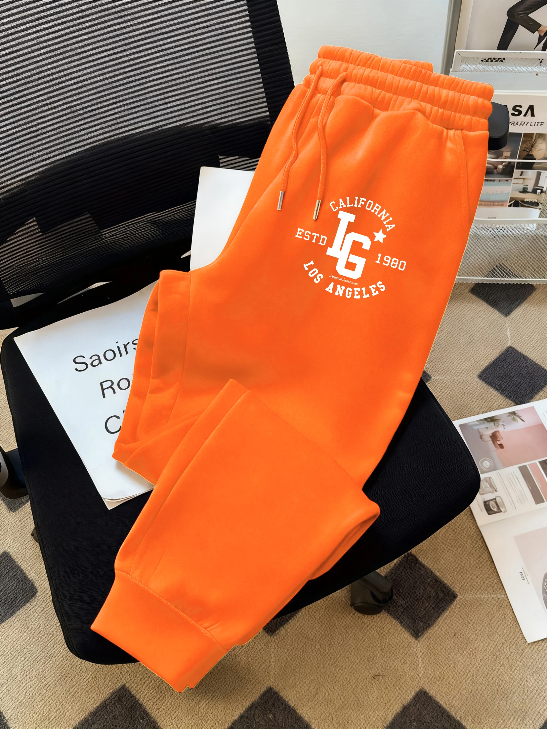 

California Estd 1980 Print Sweatpants For Man Street Fleece Trousers Drawstring Pocket Joggers Pants Unisex Hip Hop Clothing