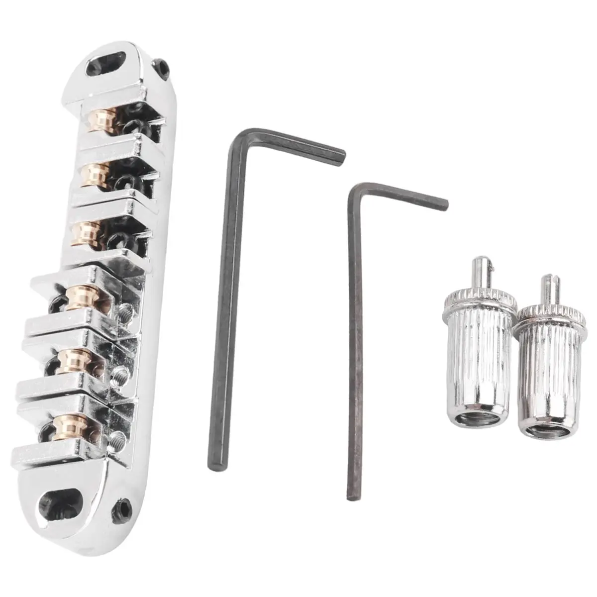 618sale Chrome Metal Plated Roller Saddle Tune-O- Bridge for Style Electric Guitar Replacement