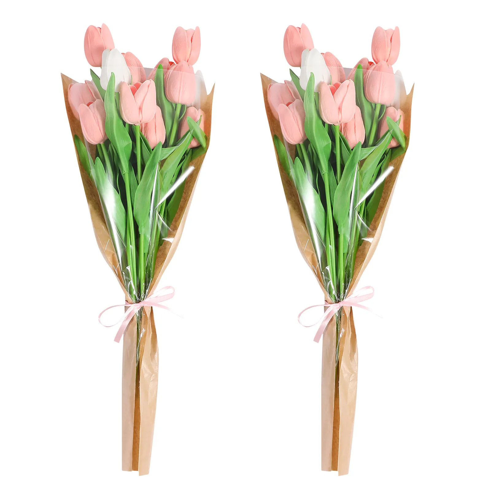 50Pcs Sturdy Floral Wrapping Bags Kraft Paper Flower Packaging for Gifts Bouquets Presentation Transport Rose Florist Decor