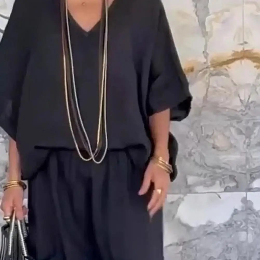 

Autumn/winter Solid Color Trousers Suit Women's Loose Long-sleeved Wide-leg Pants Two-piece Set Simple Commuting Wear