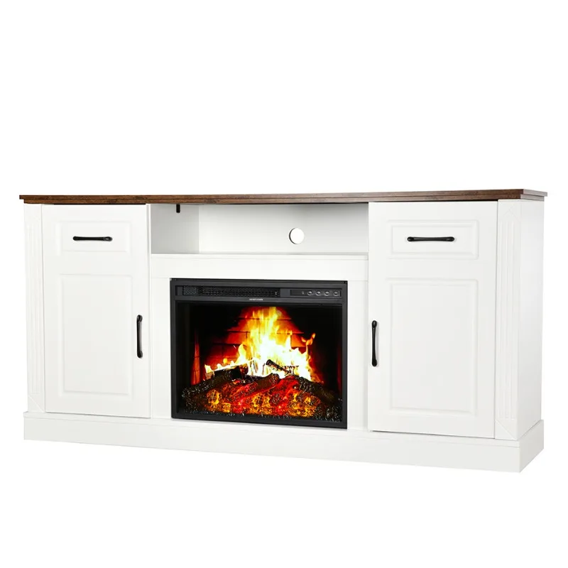 Lockers, decorative cabinets, electric fireplace with heating function