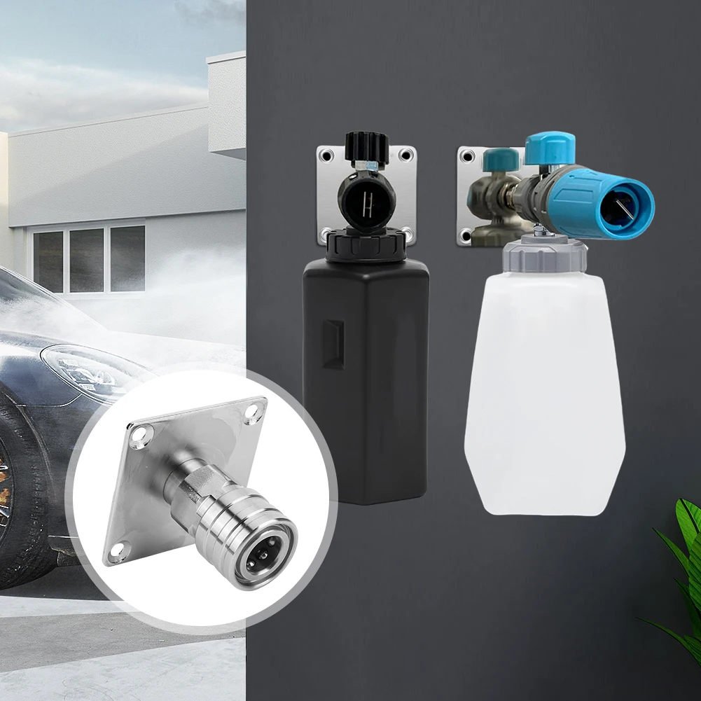 Foam Cannon Nozzle Water Gun Holder Stainless Steel Foam Cannon Wall Mount Non Self-Locking Pressure Washer Wall Mount Bracket