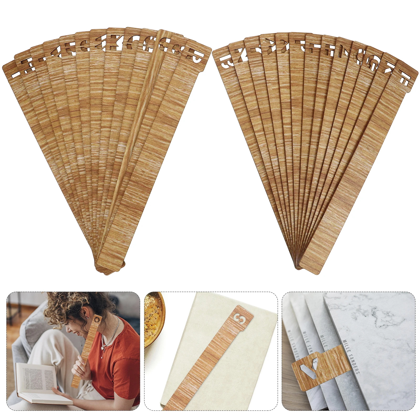 

26pcs Alphabet Bookmarks Wooden Letters Kids Learning Tools Library Classifying Accessories Mini Size Portable Gifts