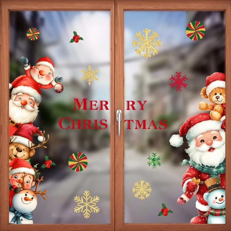 Christmas Window Stickers Bathroom Shadow Clings Xmas 2026 New Year'S Eve Merry Christmas For Kid Birthday Party Decorations