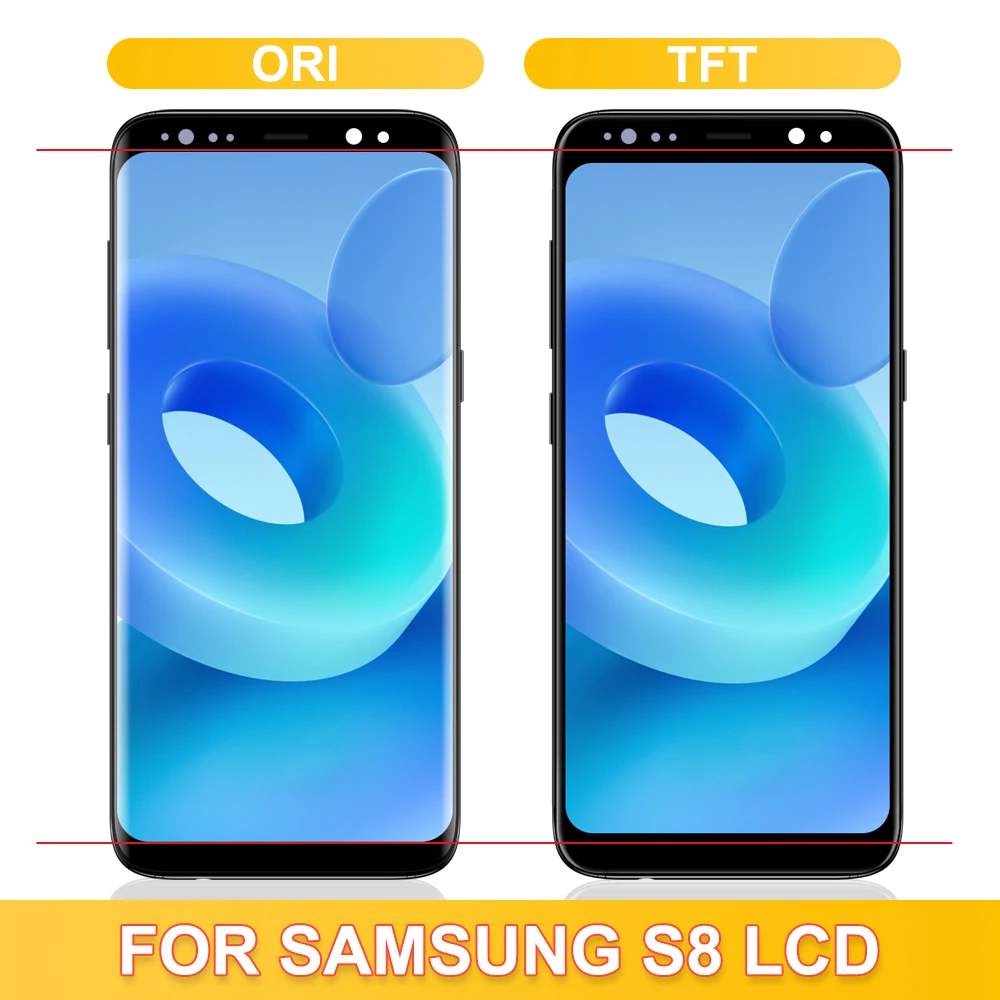 100% Tested S8 TFT LCD For Samsung Galaxy S8 G950 SM-G950FD Lcd Display Touch Screen Digitizer Assembly Replacement with Frame