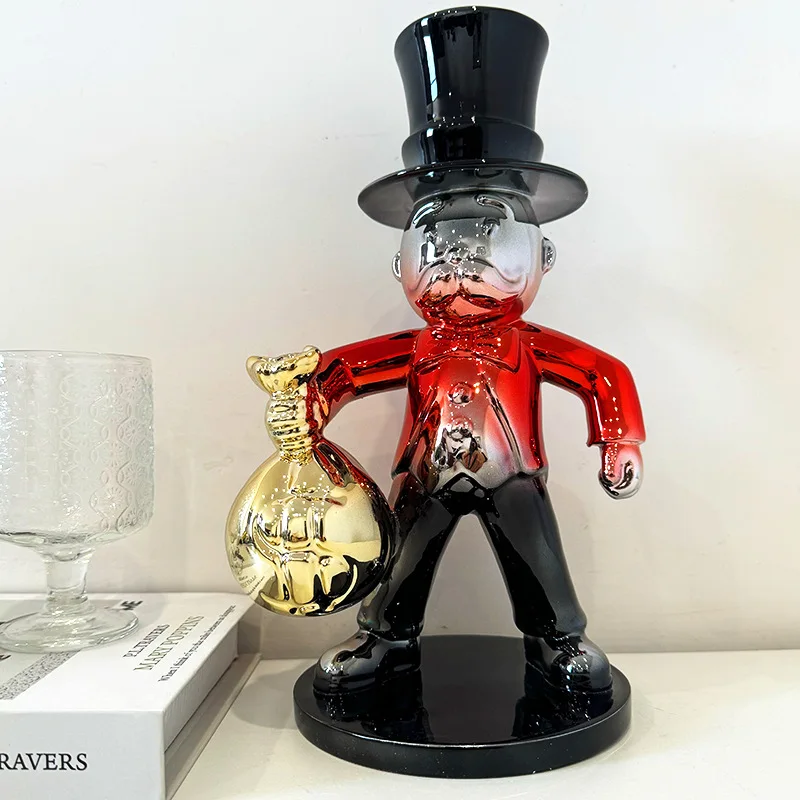 Electroplated Resin Sculpture Modern Luxury Tabletop Figurine Living Room Foyer Entry Display For Adults Housewarming Gift