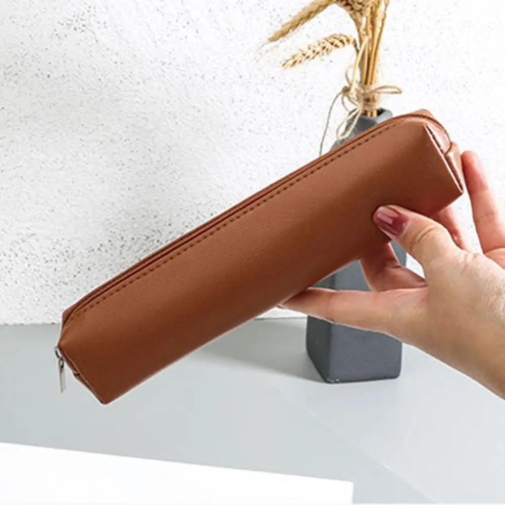 أزياء بو الجلود القلم حقيبة المياه الأوساخ واقية حقيبة التخزين سعة كبيرة مقلمة صندوق أدوات مكتب بسيط