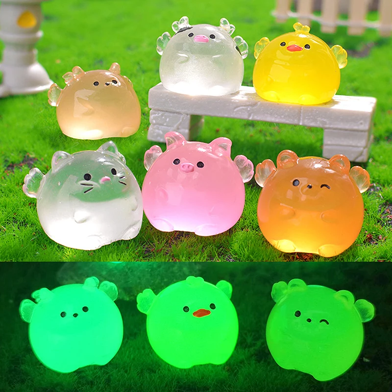 New Glow-in-the-dark Angel Animal Resin Crafts Halloween Decorations Home Desktop Gardening Small Ornaments Gifts