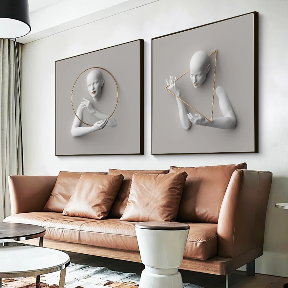 Abstract Figure Canvas Painting Nordic Wall Art Posters and Prints Pictures for Living Room Home Decoration