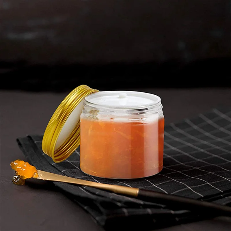 【MUST-HAVES】 Tarro de plástico de 12 piezas con tapa, tarro transparente con tapa, tarro de plástico Mason, contenedor de almacenamiento de cosméticos, almacenamiento de limo J