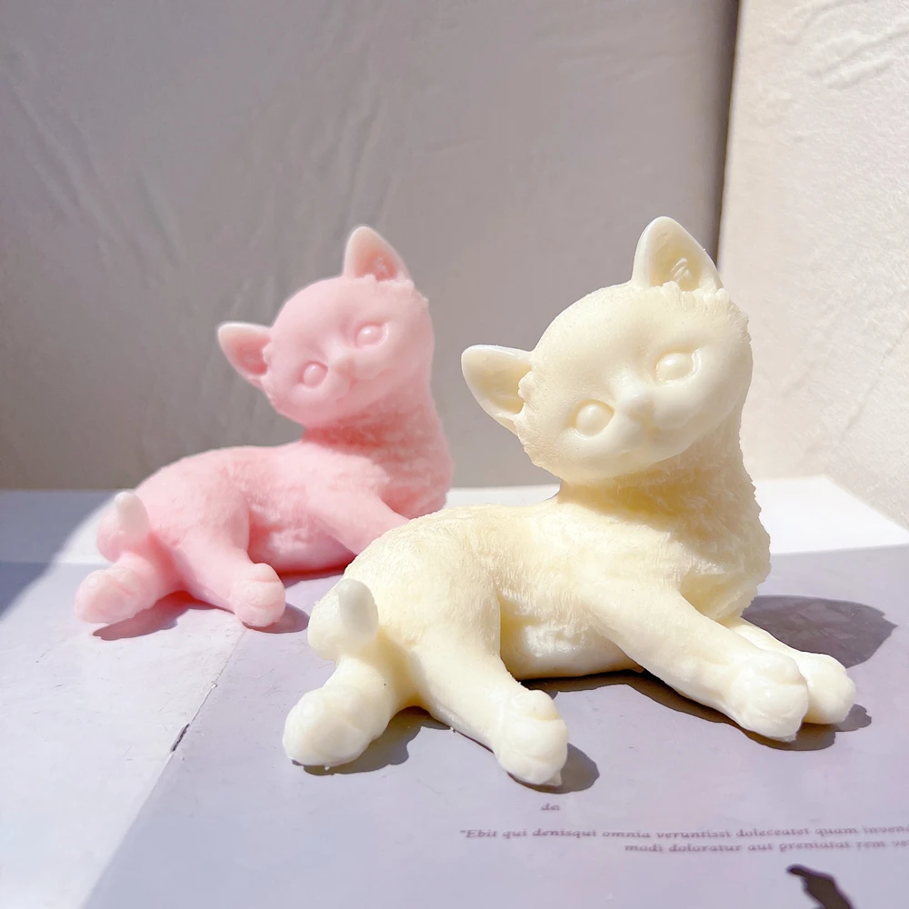 Different Shapes Animal Soy Wax Silicone Mould Cute Cat Candle Silicone Mold Cats Lover Home Decor Gift