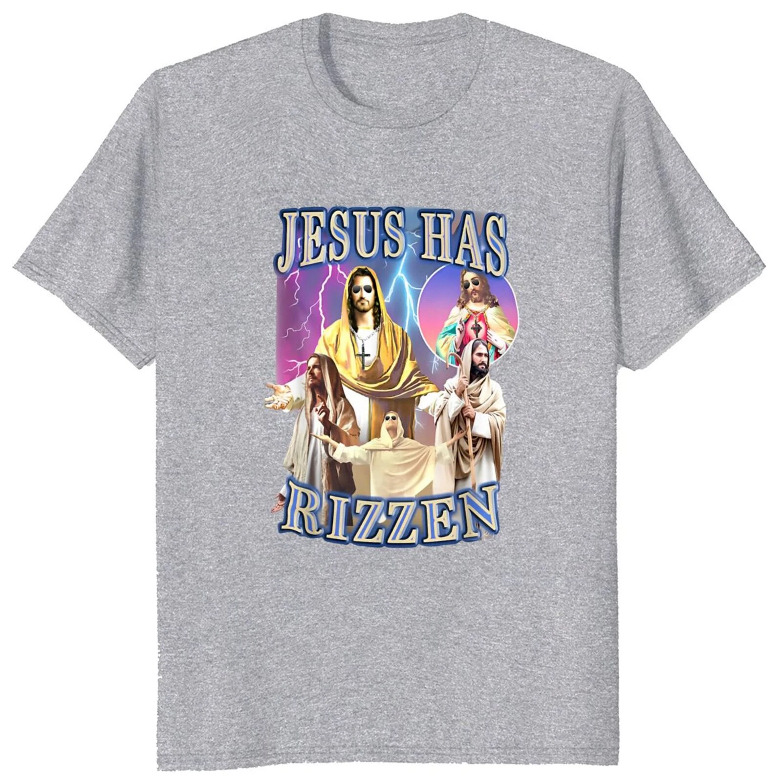 Streetwear 100% Cotton Unisex O-neck Summer T-shirt Jesus Has Rizzen T Shirt Retro Christian Religious Harajuku graphic t shirts