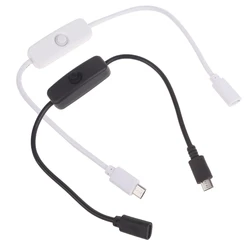 Micro USB Cable with 501 Button Switch Micro USB 5P Male Female Extension Power Cord for Low Power Devices