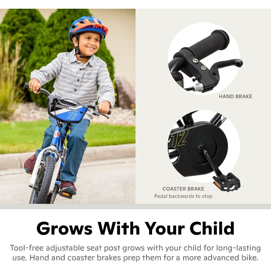 6～13歳向けの12インチ自転車、ブラック、ブルー、レッド、ティール、ピンクまたはパープル、スマートスタート人間工学に基づいたデザイン、調節可能なシートは成長に合わせて調整可能