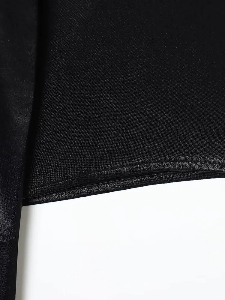 Nlzgmsj feminino blusa de cetim vestido 2025 feminino outono nova moda manga longa assimétrico vestido de rua alta