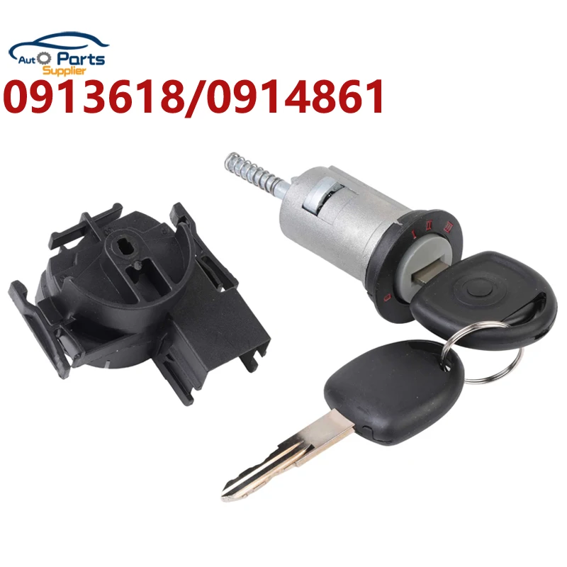 0913618 0914861 Juego de Cilindro de Encendido y Cerradura con 2 Llaves para OPEL VAUXHALL CORSA ASTRA F G CORSA B C MERIVA TIGRA