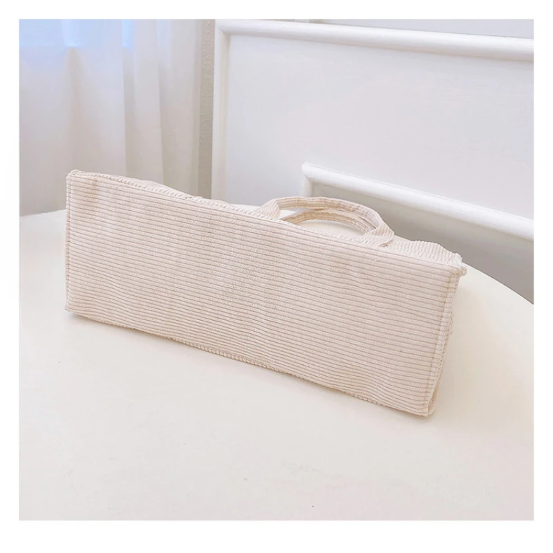 Autumn and Winter Leisure Large Capacity Shopping Bags Fashion Corduroy Canvas Tote Simple Tote Commuter Shoulder Bag for Women