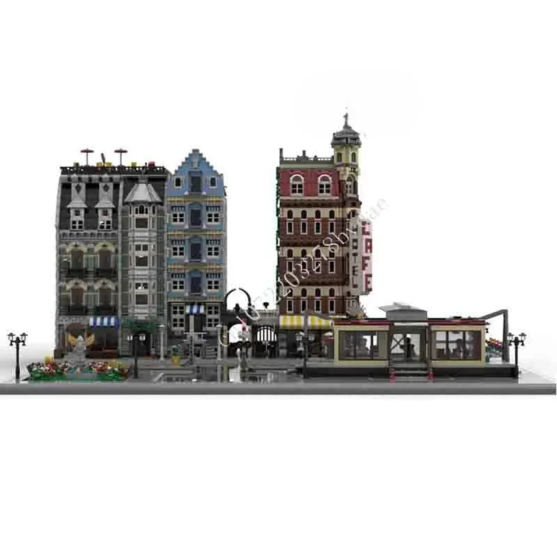 1201ピース ネクストシステム モジュラー鉄道駅 MOC クリエイティブ ストリートビュー モデル カスタムアーキテクチャ パズルセット 誕生日プレゼント おもちゃ
