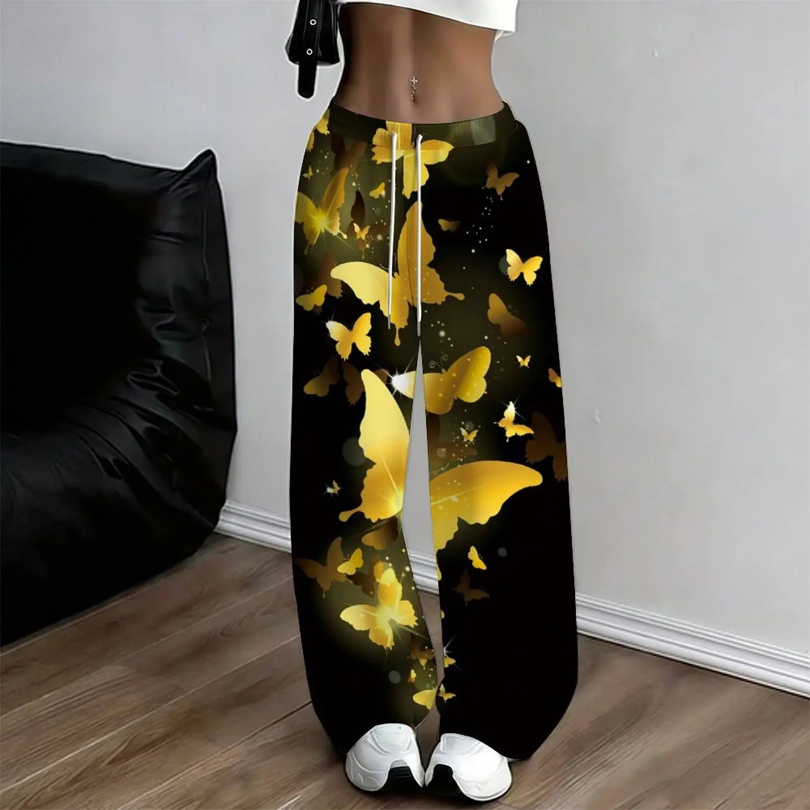 Women's Autumn Winter Casual Wide Leg Pants, Fashion Everyday Commuting Trousers, Retro Loose Vacation Pants