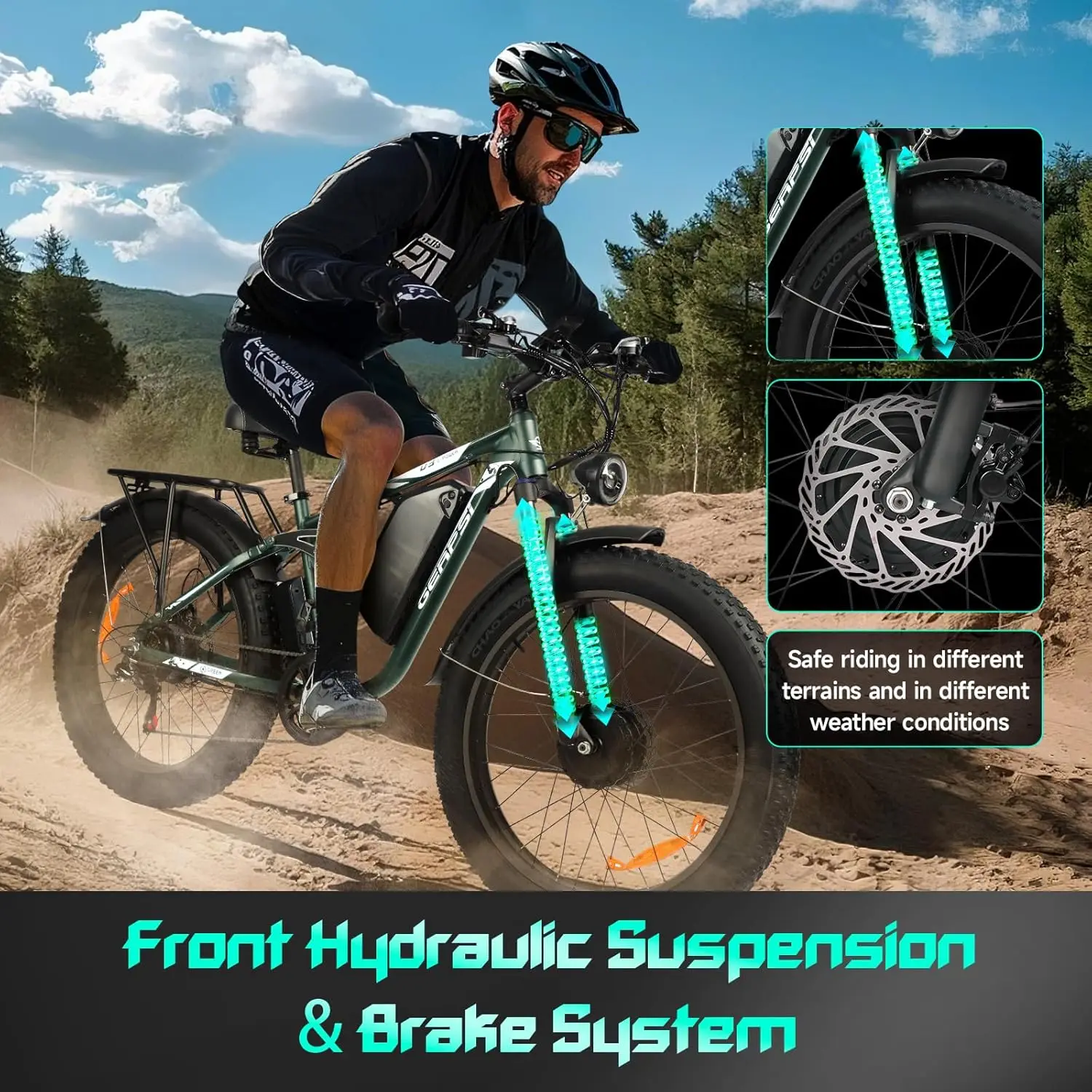 【1年間保証】BAOLUJIE 2603 3000Wデュアルモーター電動自転車 時速35マイル 48V25Ahバッテリー 油圧ディスクブレーキ 電動マウンテンバイク