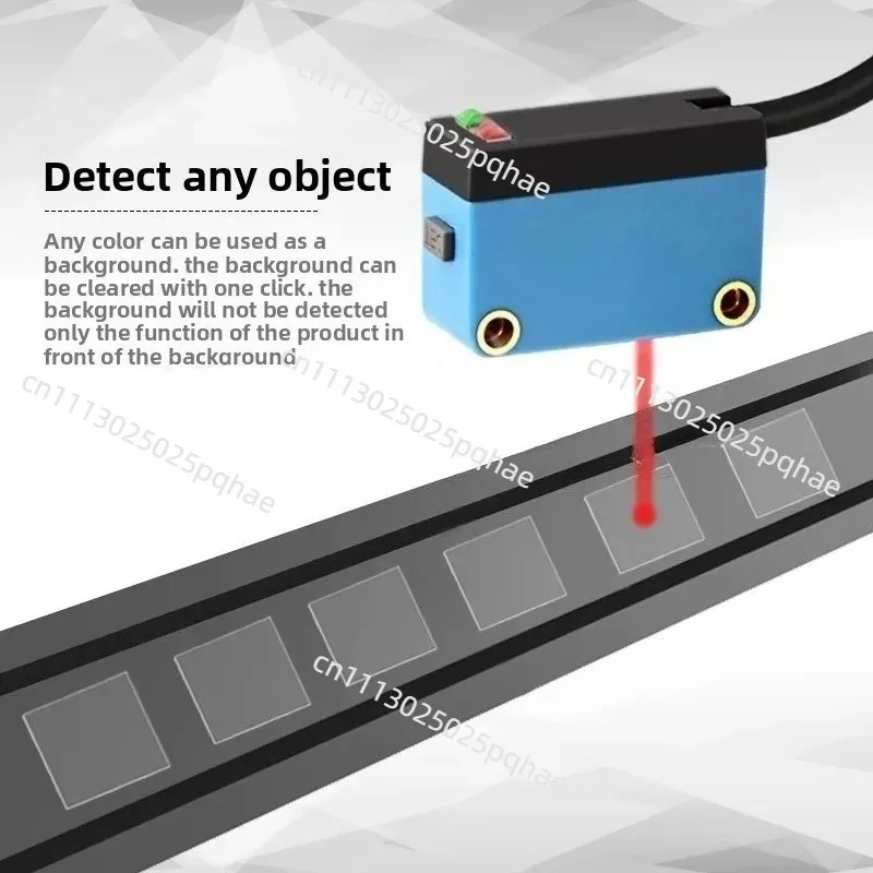 CCD Vision Photoelectric Switch Sensor, One-button Setting, Detects Transparent and Non-transparent Objects BGS-500QC