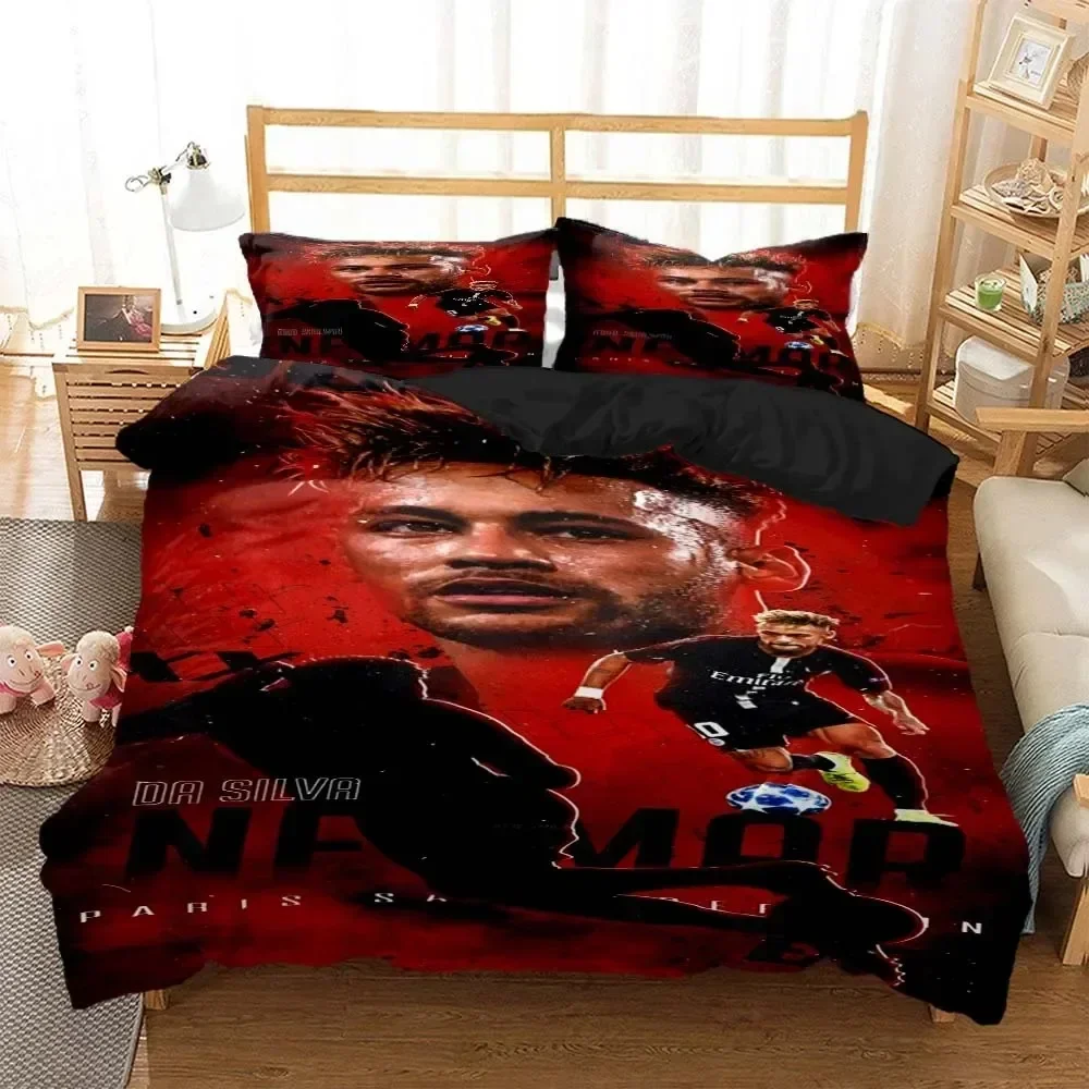 Modern Football superstar 3D printed bedding Queen bedding set  Soft and comfortable  customized King size bedding set for boy