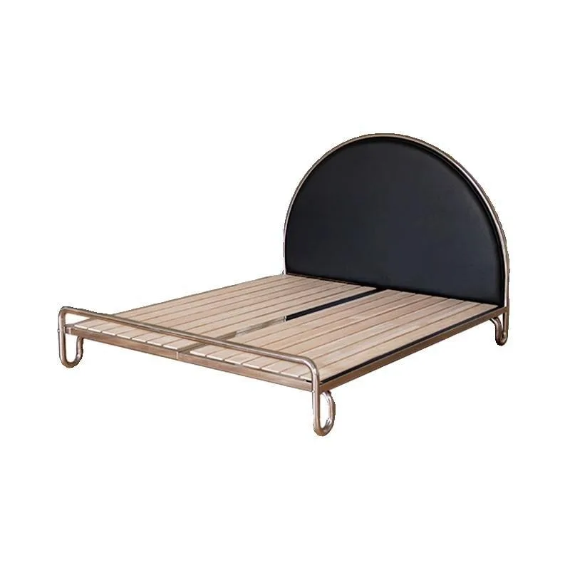 Galaxy bed, environmentally friendly solid wood founded stainless steel Bauhaus medieval minimalist modern small apartment bed