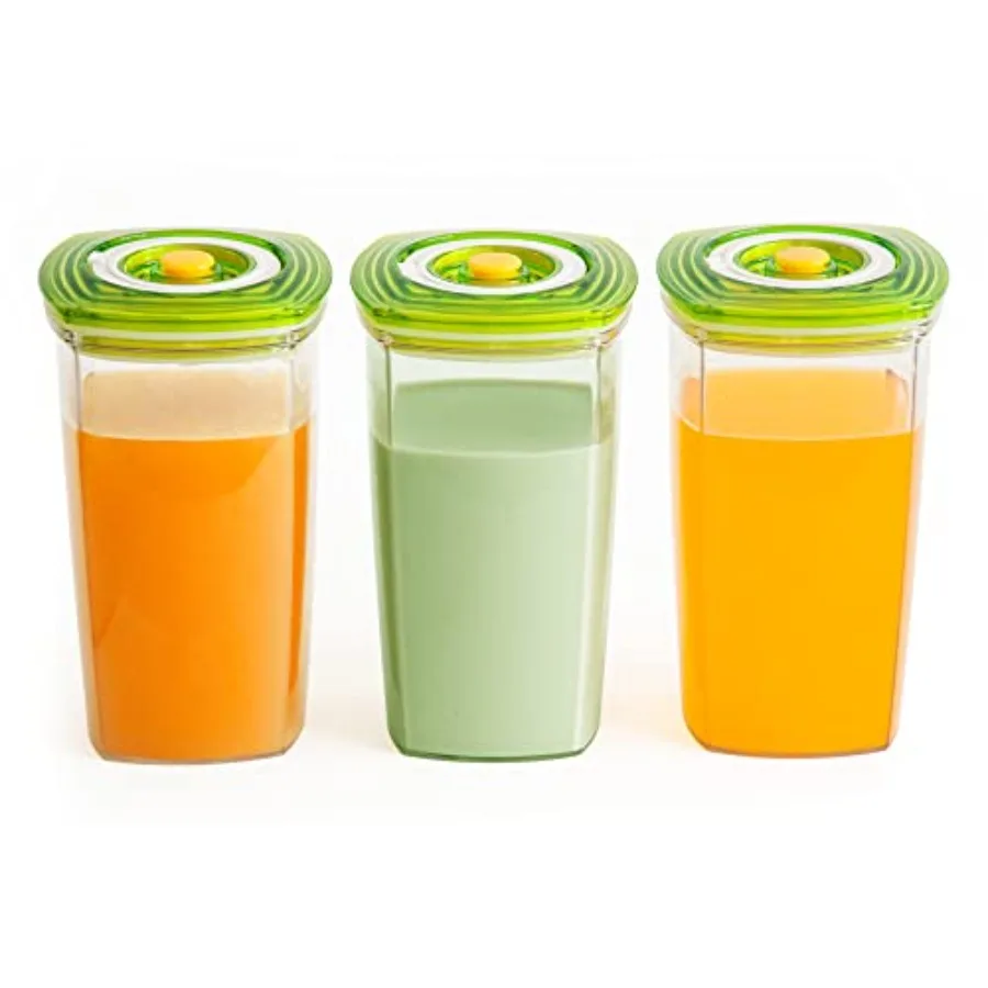 

Vacuum Seal Juice Cups Portable Leak Proof Drinking Storage Containers for Juice Milk Boba Smoothie Tea Kombucha 750ml/0.8QT 3P