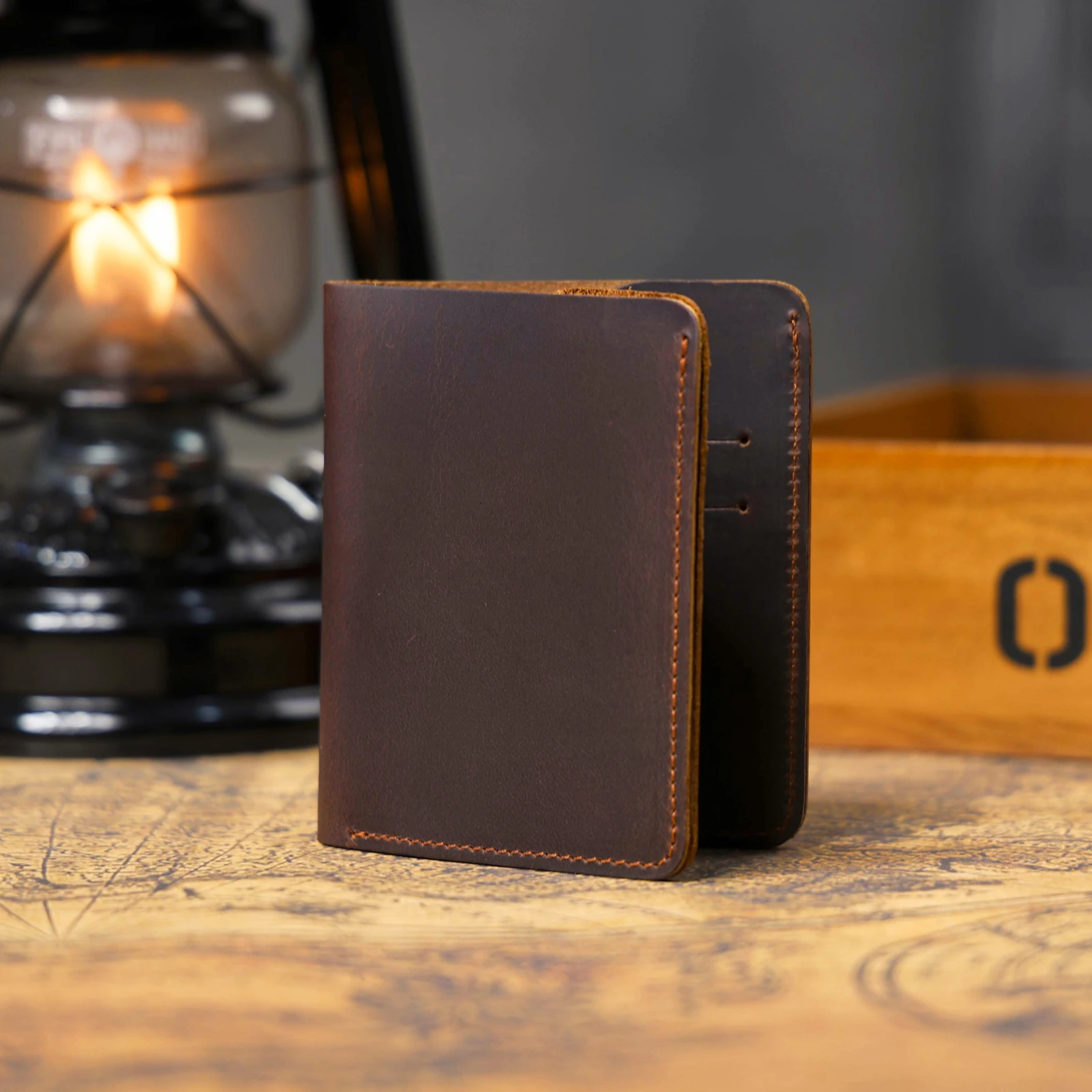S.WORKER Vintage Kurze Geldbörse aus Vollnarbenleder für Herren, Taschenbrieftasche, Kartenhalter, Bargeldtasche – Detail 15