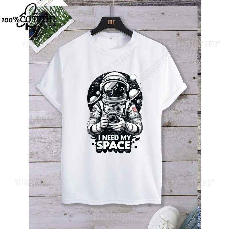 

Harajuku Classic Street Fashion spaceman Graphic Unisex 100%Cotton Loose T-shirt Short Sleeve O-neck Loose S-6XL