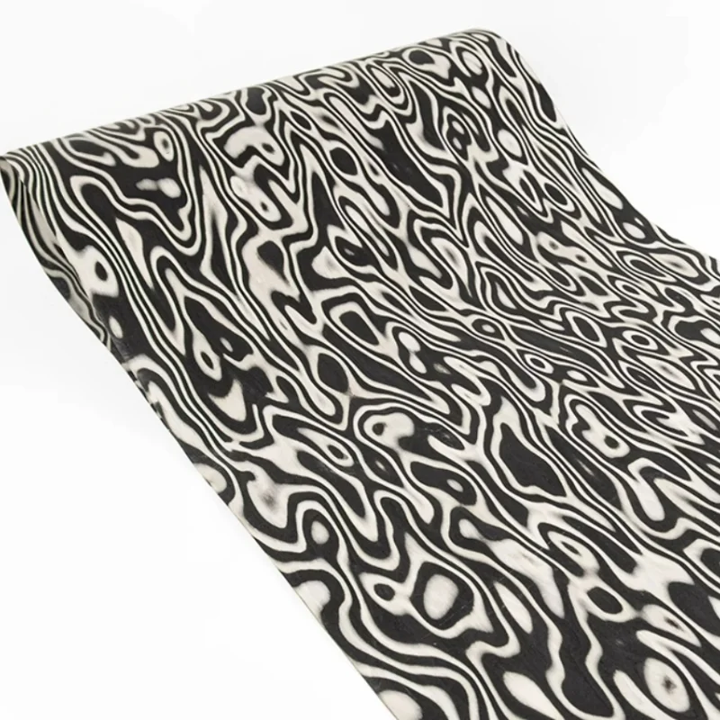 Tech Black White Graphic Wood Veneer Sheet for Modern Accent Walls Custom Furniture Interior Design Panels Veneer  L: 250X58cm