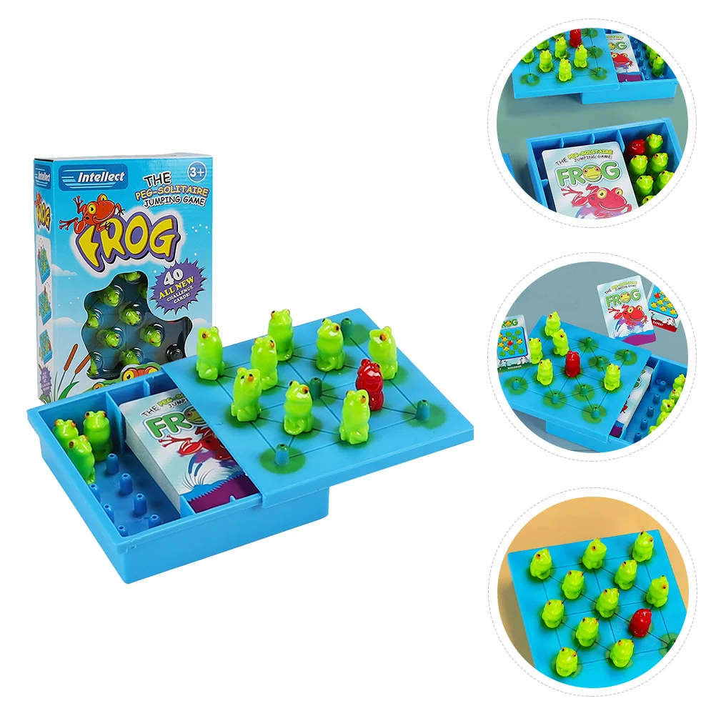 

Frog Checkers Game Chessboard Toy Children Learning Toys Funny Kids Training Playing Baby