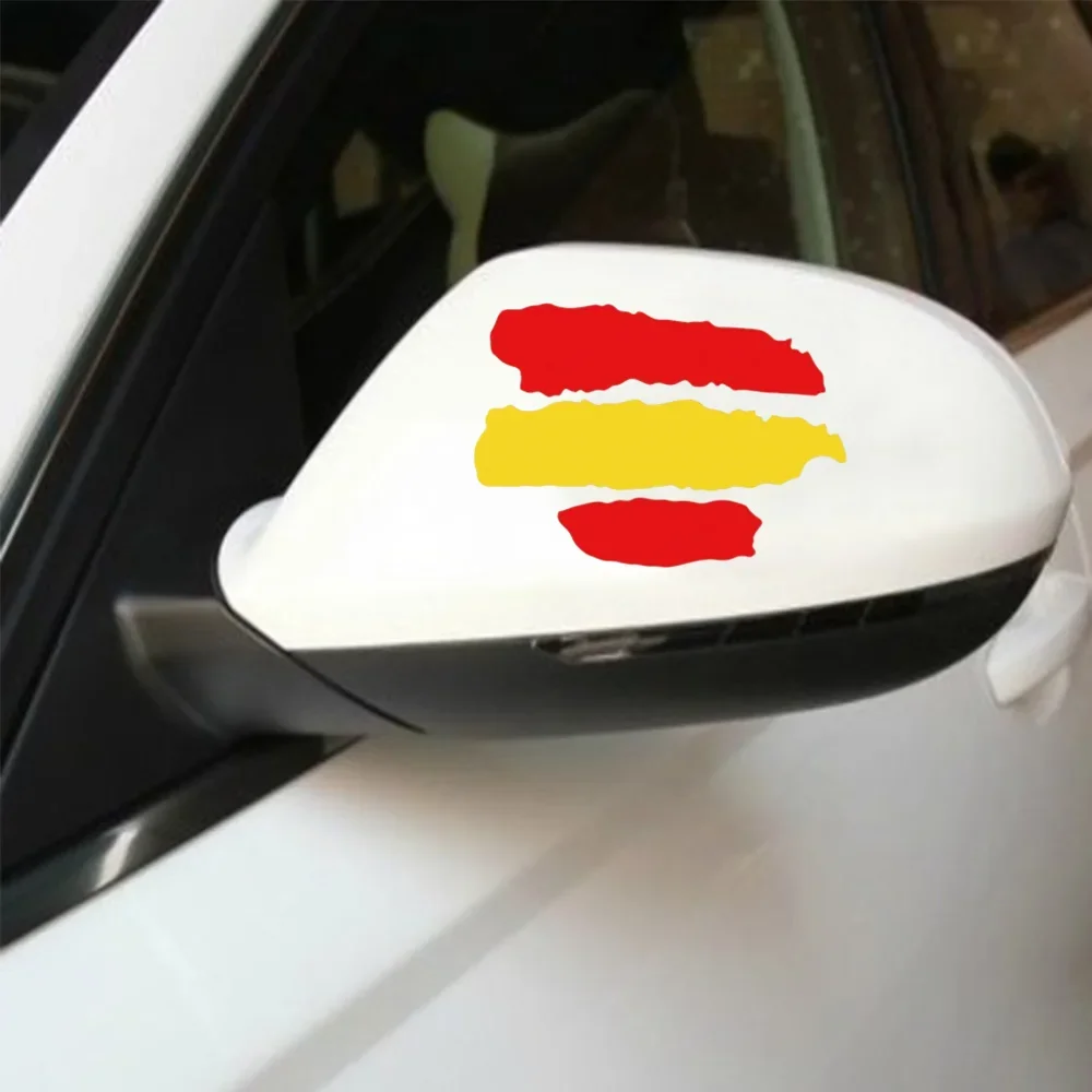 

2pcs Car Door Fuel Tank Cap Reflective Vinyl Sticker Spanish Flag Styling Decor Motorbike Auto Body Bumper Decal Accessory