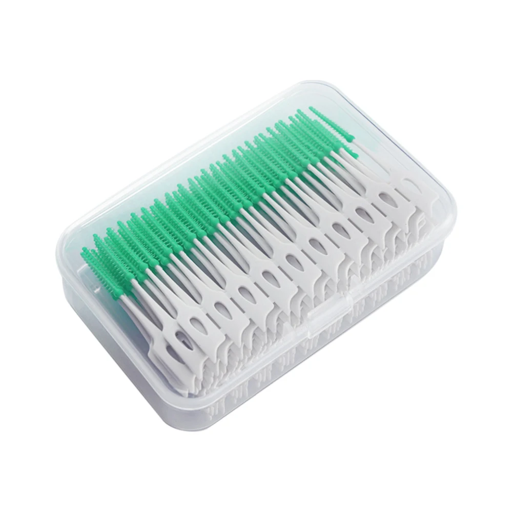 Interdental Silicone Brushes  Dental Toothpicks With Thread Oral Cleaning Tools