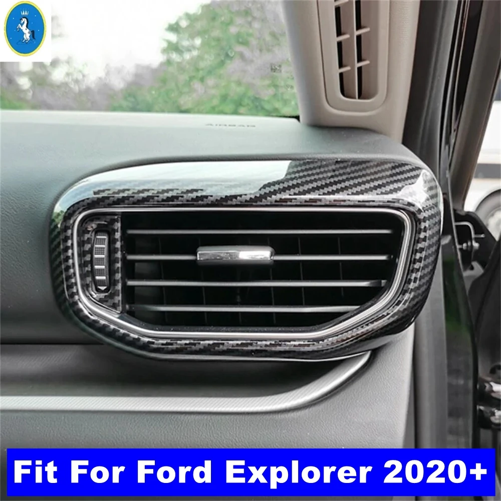 

Carbon Fiber Look Auto Side Air Vent Outlet Cover Trim Protective For Ford Explorer 2020 - 2023 Interior Refit Kit Accessories