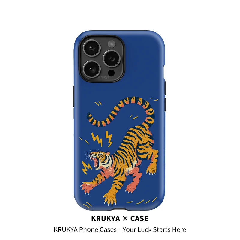 

Krukya For iPhone 17 Pro Max Phone Case For iPhone 17 Air 15 14 Plus SE 2020 11 12 13 X XR XS Max 16 Pro Max Tiger Print Cover