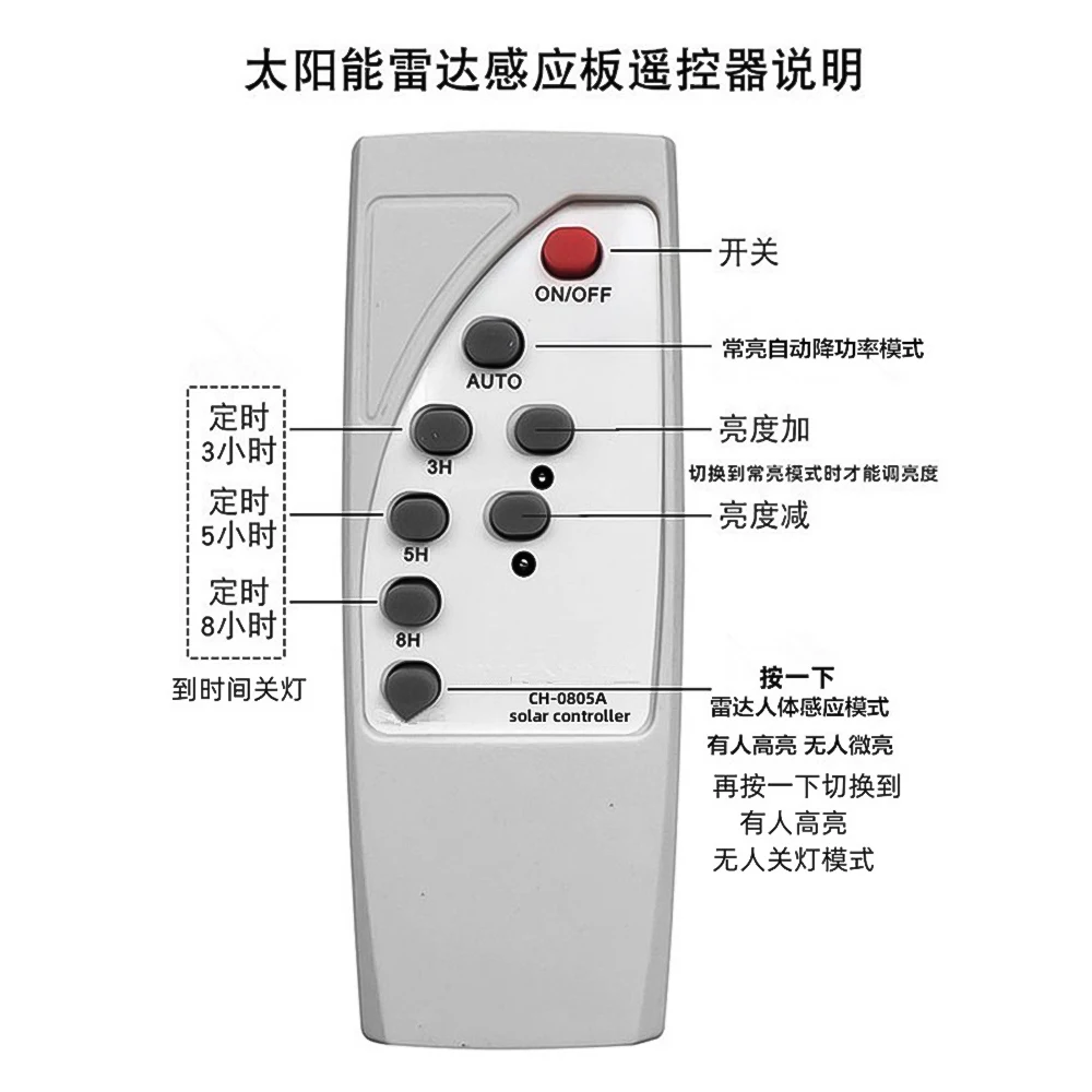 3.2V3.7V Sensore radar a microonde Lampada da parete solare umana Scheda di controllo del circuito del sensore umano a microonde con telecomando