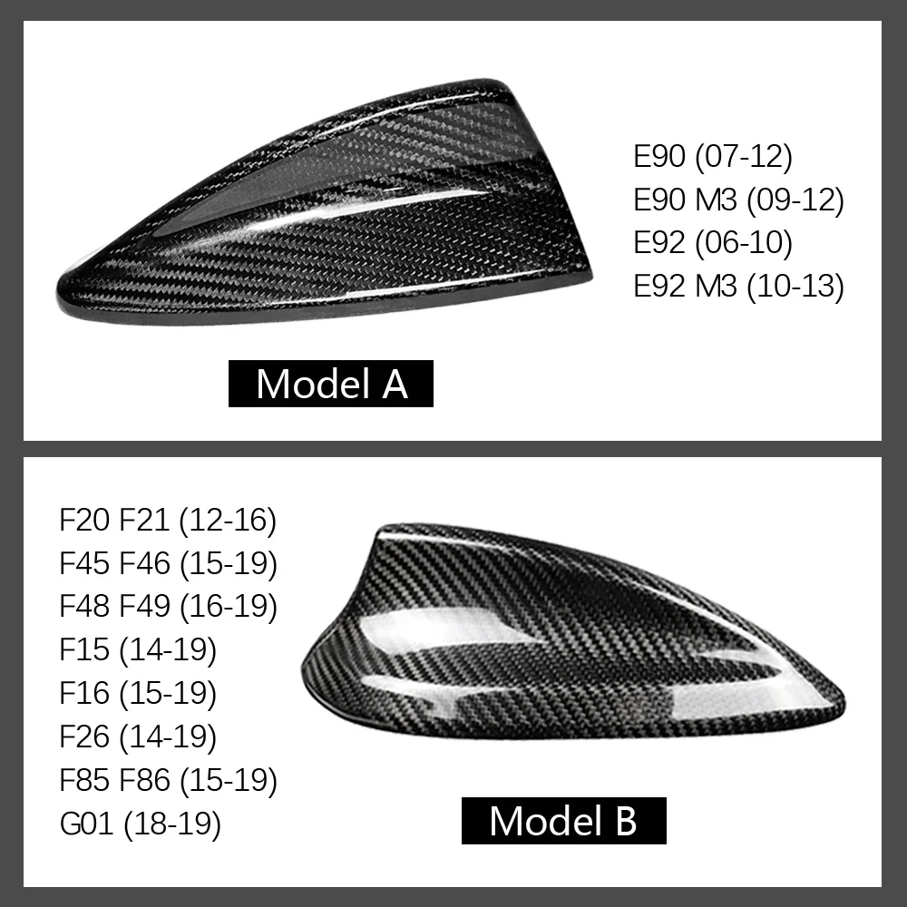 True Carbon Fiber Shark Fin Antenna Cover For BMW E90 E92 E46 E36 E60 F20 F30 F10 F22 F34 F15 F21 G30 G20 G01 G11 Accessories