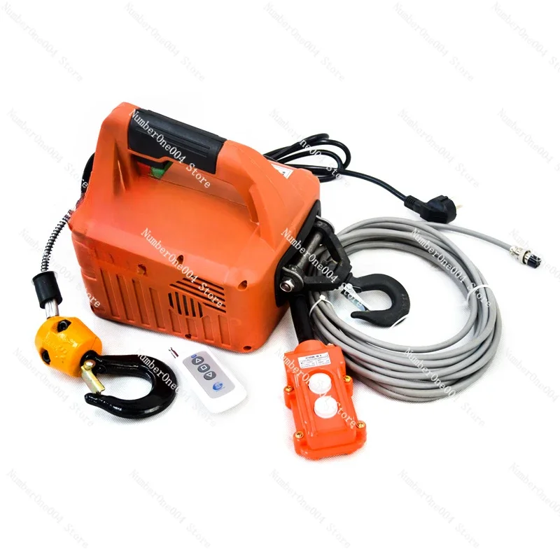 Suitable For220V/110V Upgrade Electric Hoist Portable Electric Hand Winch Traction Block Electric Steel Wire Rope Lifting Hoist