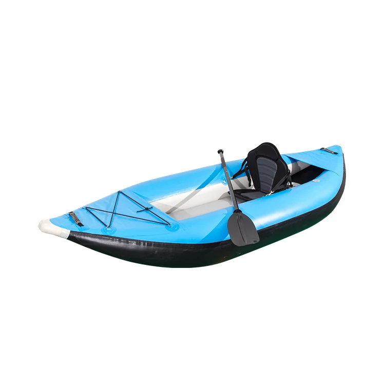 New Fashion Ocean Sit in Kayak Inflatable Single Seat Fishing Kayak Canoe 1 Person Boat With Pedals