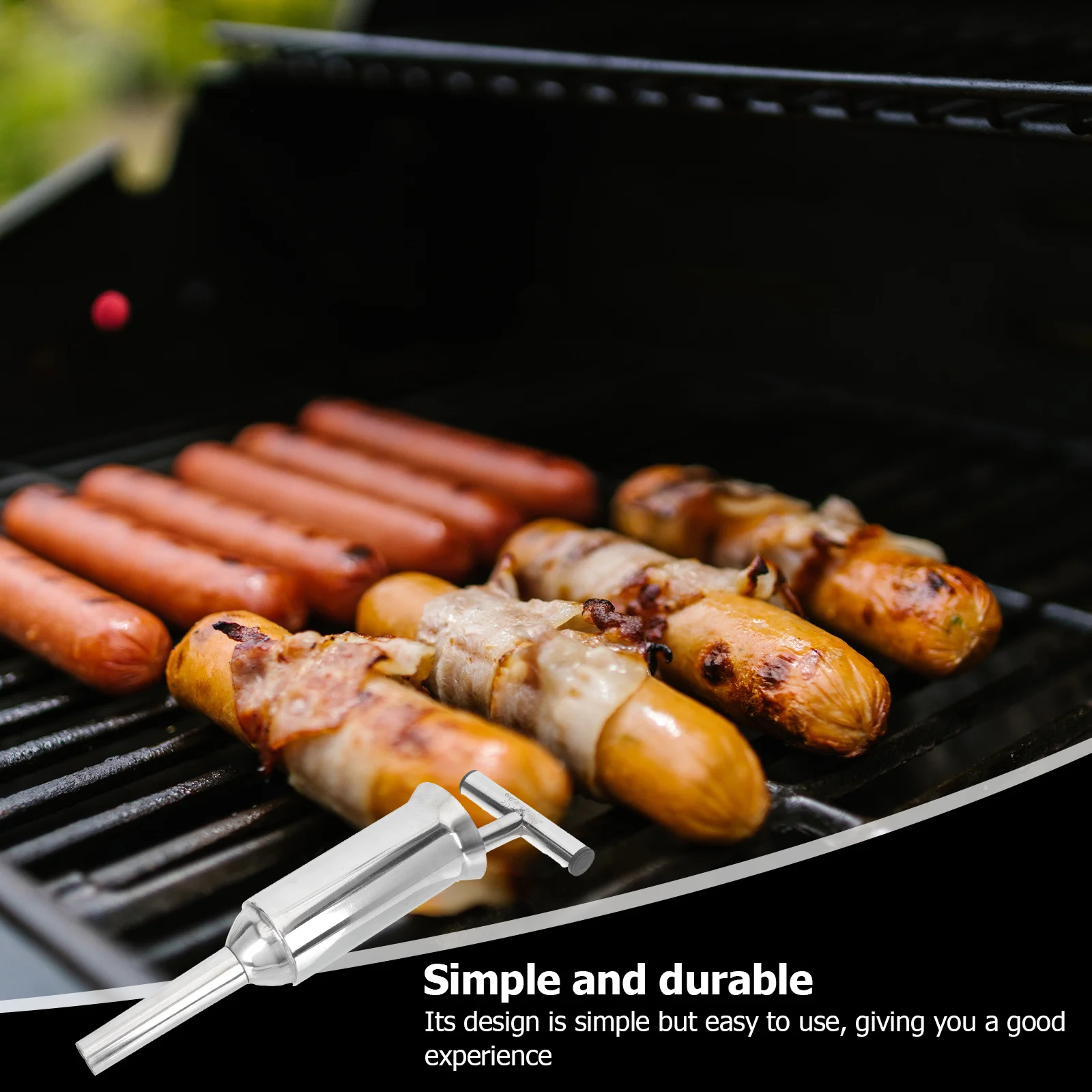 

1pc Stainless Steel Stuffer Manual Meat Filler Tool For Home Kitchen Making Funnel Design Easy Clean Sausage Tools